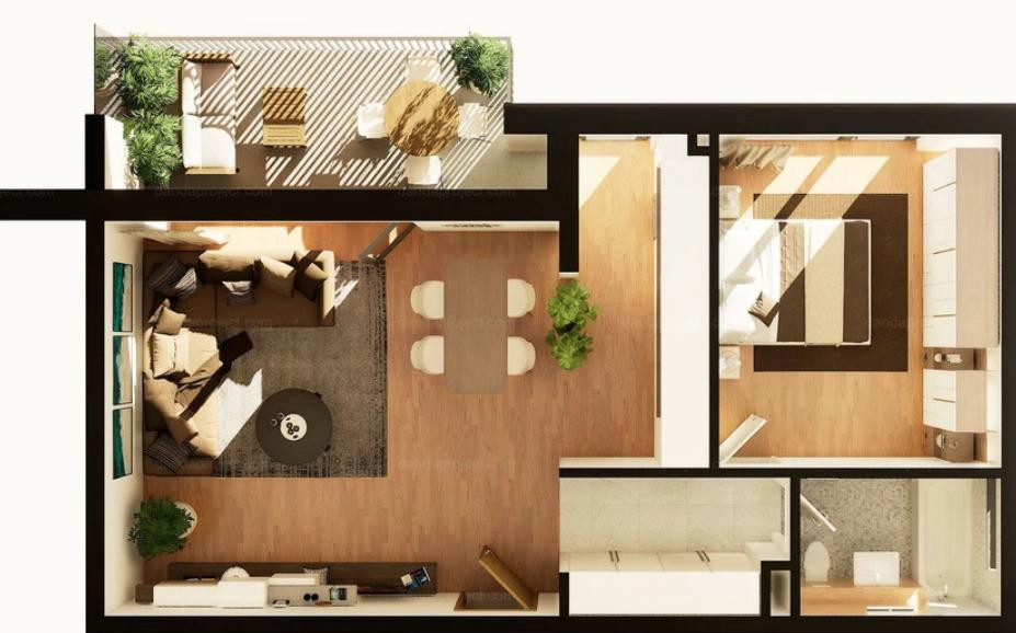 Apartament de 2 camere, Intre Lacuri , Bloc Nou!