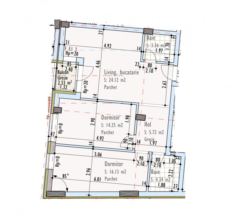 Apartament de 3 camere, semidecomandat, bloc nou, zona Pod IRA