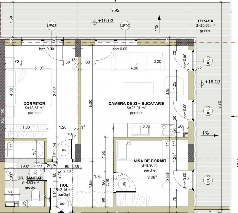 Apartamente de 1,2,3 camere finisate, zona Eroilor, Floresti!