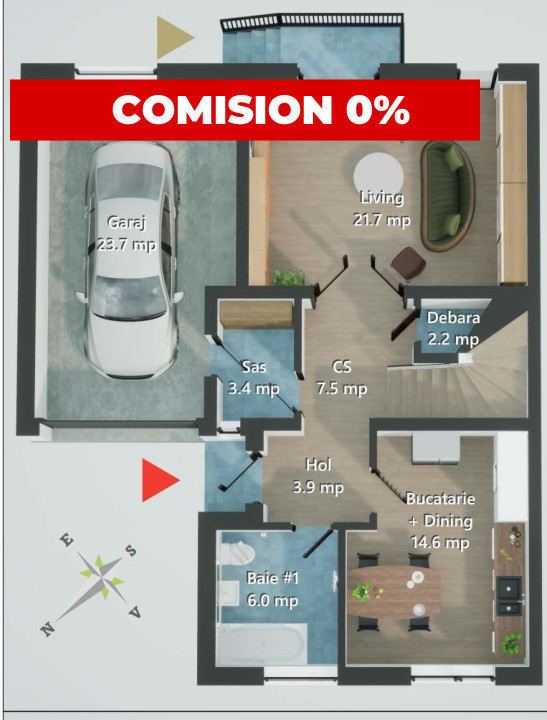 Duplex 120 mp, Terasa , Garaj , Gradina, zona Valea Chintaului!