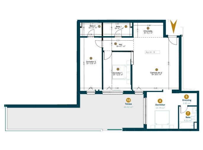 Apartament 4 camere bloc nou zona Intre Lacuri 