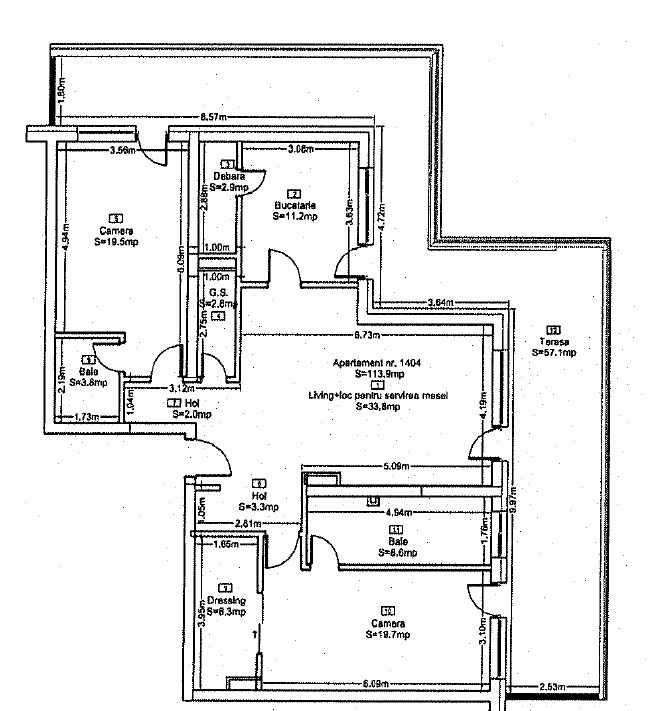 Penthouse semifinisat de vânzare – Zorilor, Cluj-Napoca