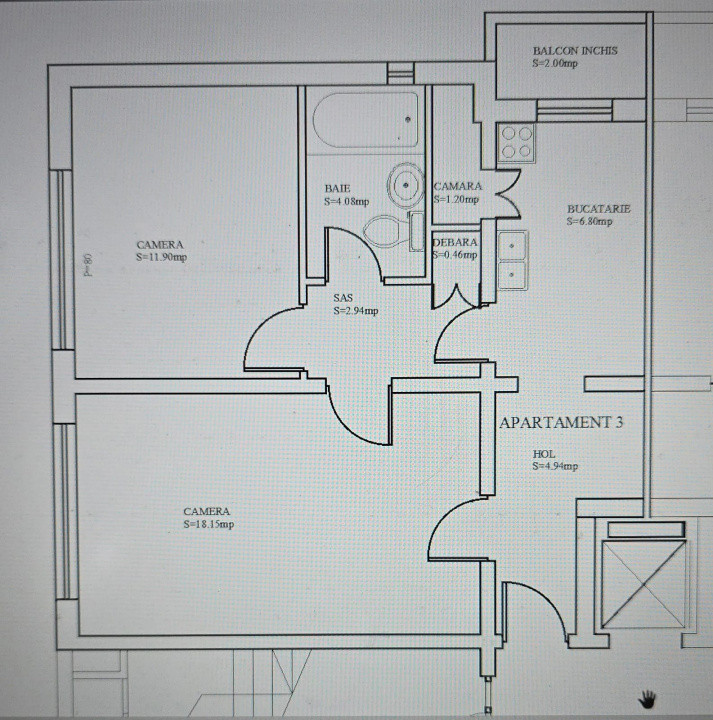 Apartament 2 camere decomandat, Zona la Coloane, 50 mp utili 