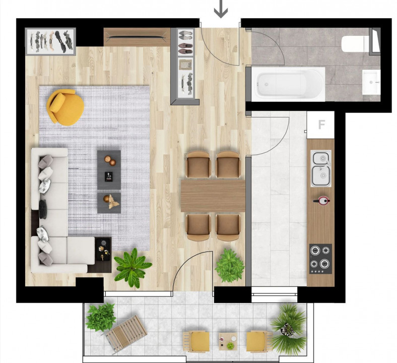 Apartament cu 1 camera, Zona Iulius, Intre Lacuri