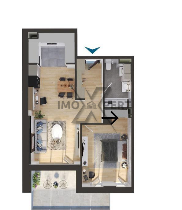 Apartament cu 2 camere în Elite Junior