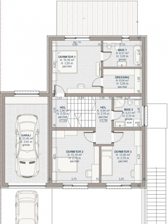 Casa tip duplex, 221 mp util si 525 mp teren, Salicea