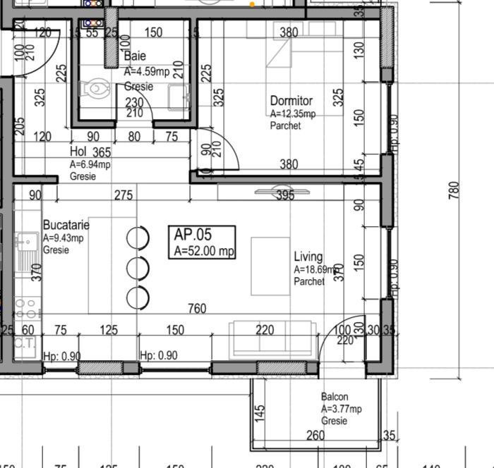 Apartament 2 camere, finisat, 52mp, Dambul Rotund