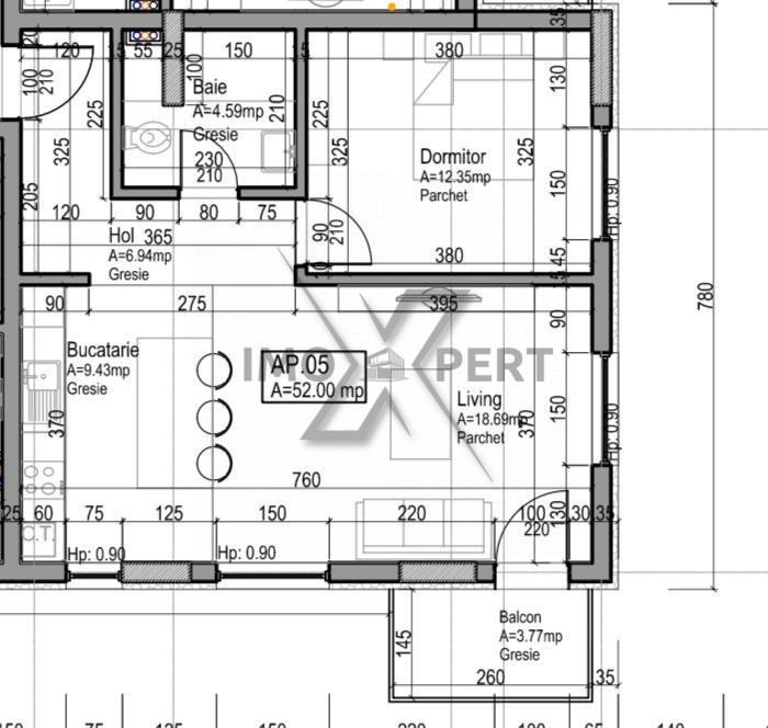 Apartament 2 camere, finisat, 52mp, Dambul Rotund
