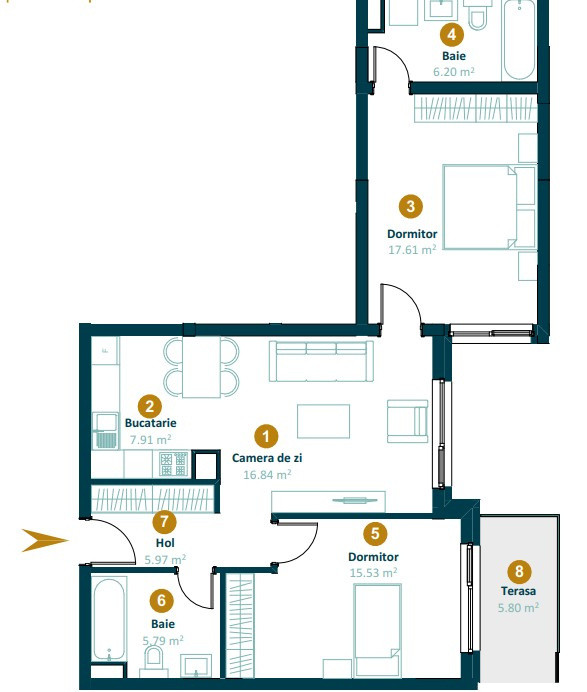 Oportunitate! Apartament 3 camere bloc nou zona Intre Lacuri 