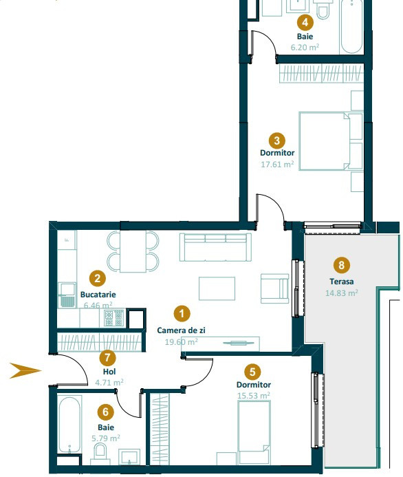 Oportunitate! Apartament 3 camere bloc nou zona Intre Lacuri 