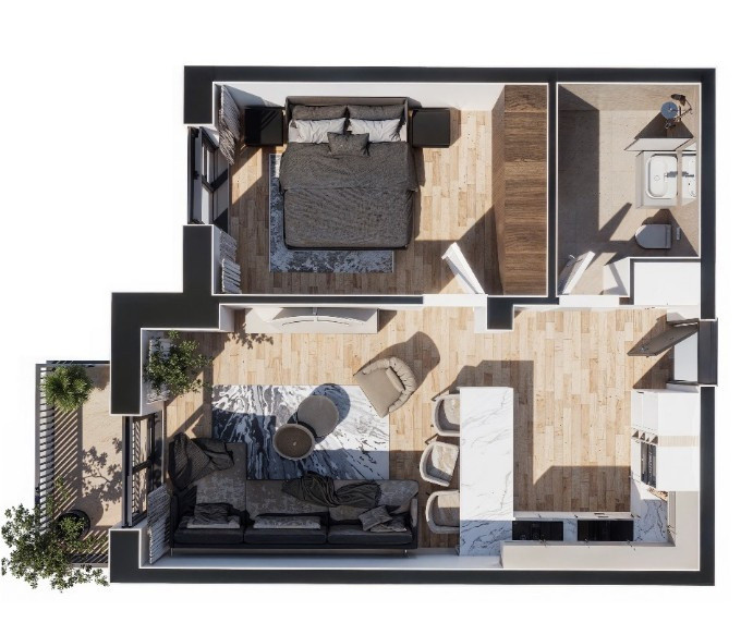 Apartament 2 camere, etaj intermediar,bloc premium Baciu Regal 