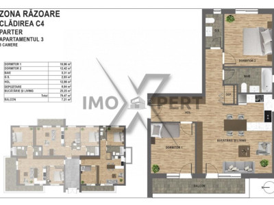 Apartament 3 camere, orientare sud bloc nou zona Vivo Mall