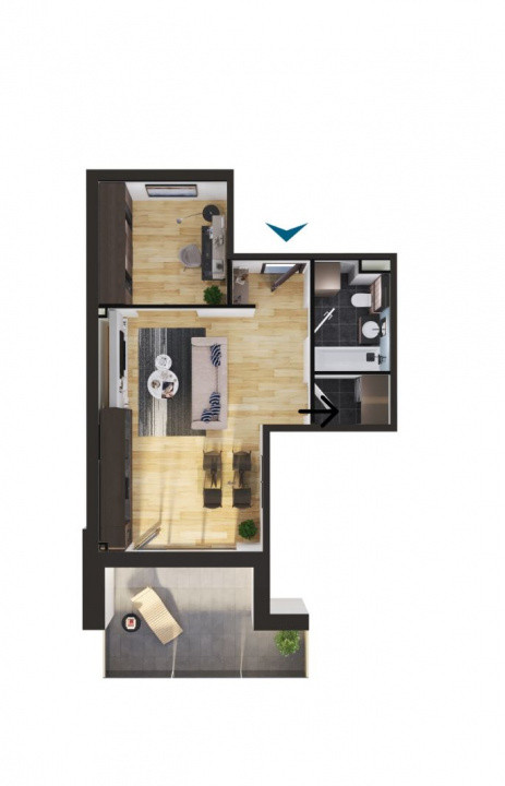 Apartament o camera, 45 mp, etaj 3, Bloc premium, Elite 