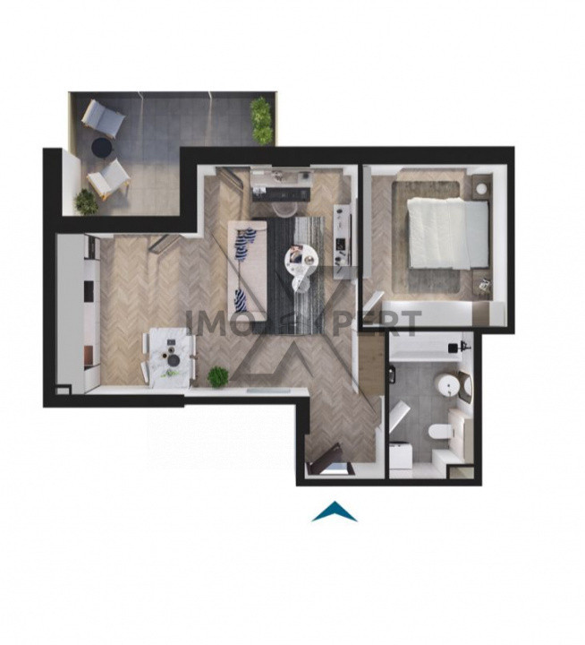 Apartament de 2 camere 53 mp, etaj 3, Bloc premium, Rivus