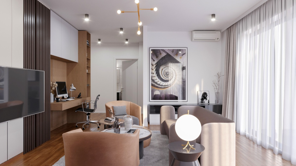 Apartament de 2 camere 53 mp, etaj 3, Bloc premium, Rivus