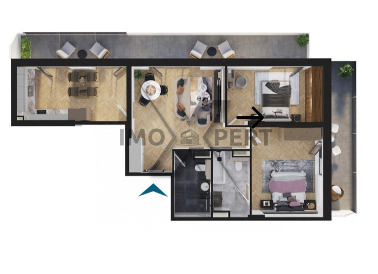 Apartament 3 camere,2 bai, terasa , super view, Bloc Premium, Elite
