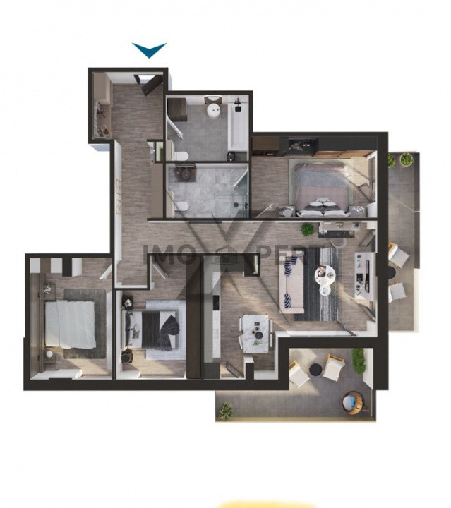 Apartament 4 camere,2 bai, terasa 37 m , super view, Rivus 