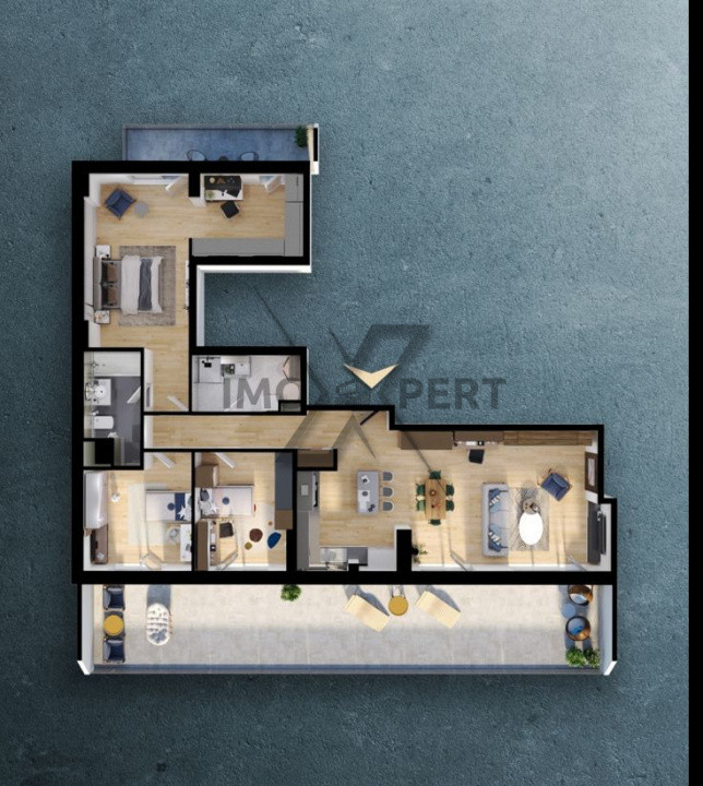 Apartament 4 camere,2 bai, terasa 60 m , super view, Bloc Premium