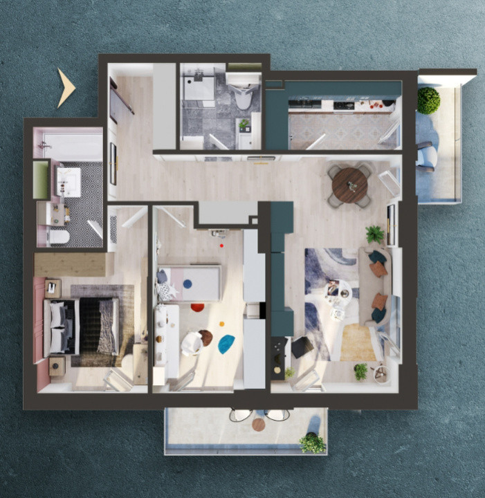 Apartament 3 camere,2 bai, Bloc Premium!