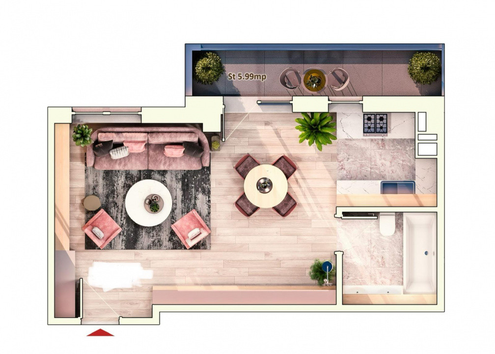 Apartament tip studio , bloc premium , Marasti