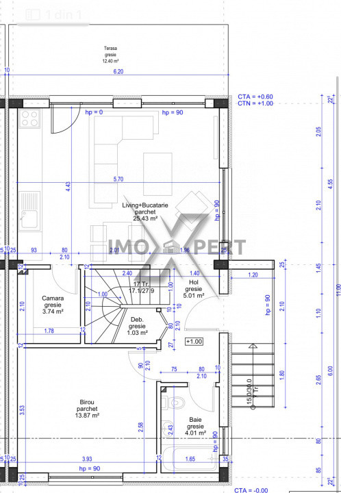 Duplex cu CF de 120 metri, cu Terasa, si Gradina, ,zona Vivo