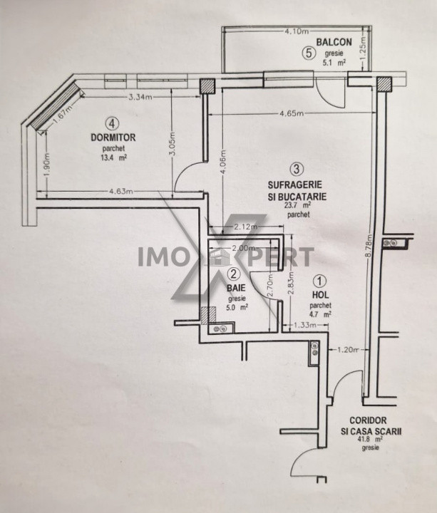 Apartament 2 camere, 47 mp - Calea Baciului, lângă Mega Image