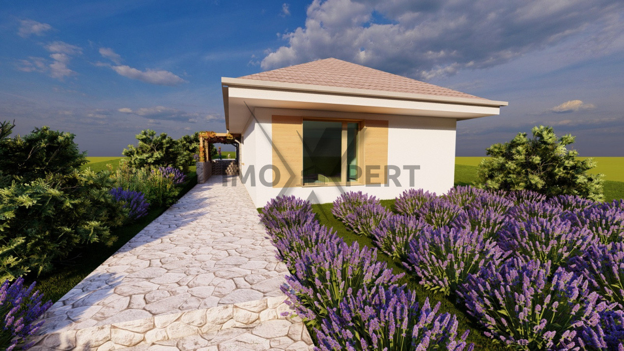 Casă individuală pe un singur nivel cu vedere la lac, Câmpenești