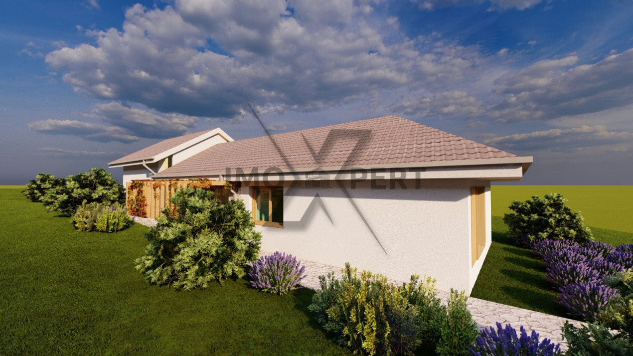 Casă individuală pe un singur nivel cu vedere la lac, Câmpenești