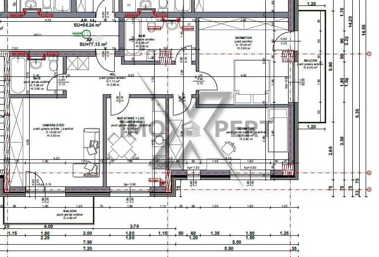 Apartament 3 camere, bloc nou 2021, Beta Residence, Chinteni, 77 mp