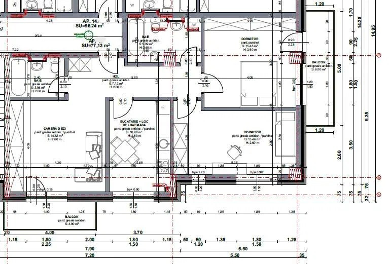 Apartament 3 camere, bloc nou 2021, Beta Residence, Chinteni, 77 mp