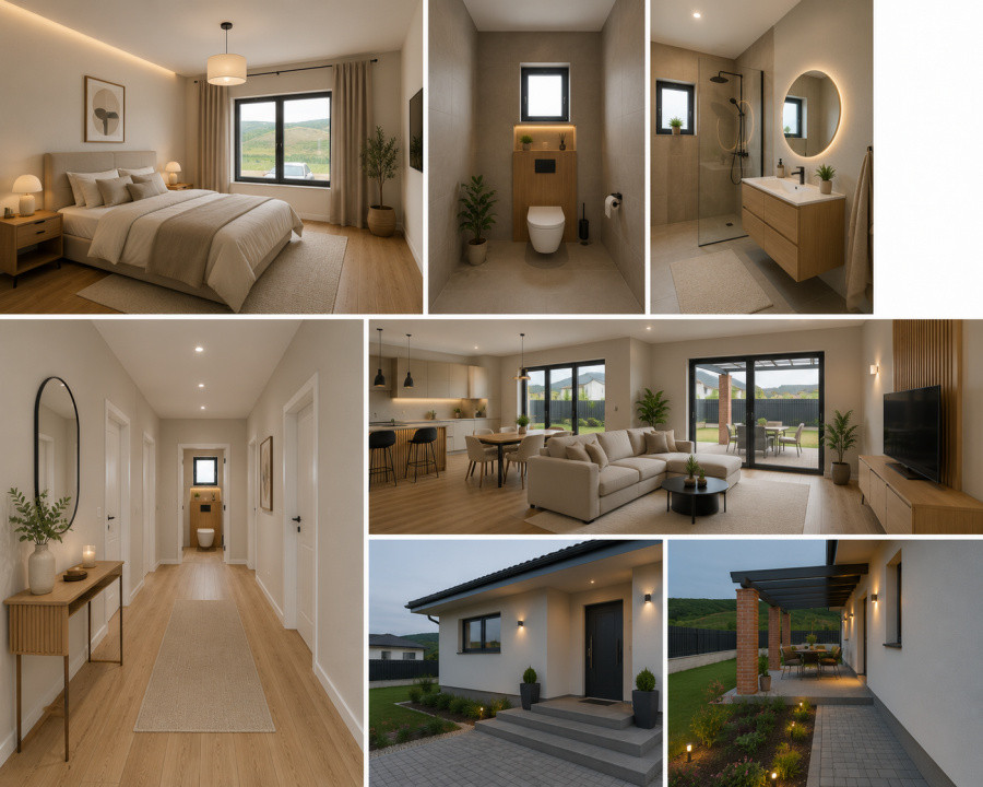 Casa Individuala, pe un singur nivel , teren 500 m2, Popesti, Baciu!