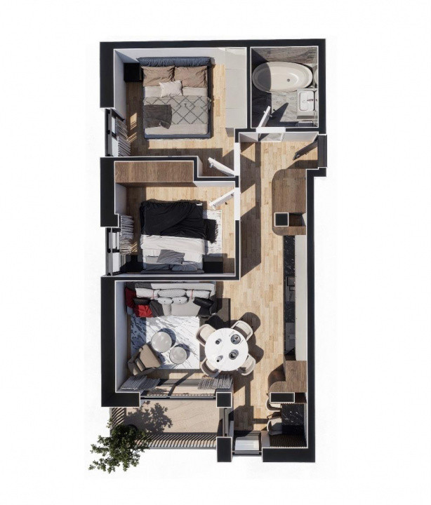 Apartament 3 camere, finisat, parcare, Baciu Regal 