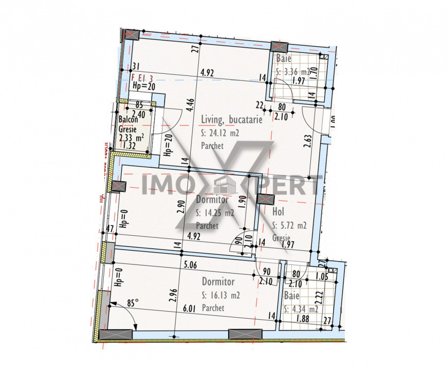 Apartament 3 camere și 2 băi Pod IRA | nZEB | 67.85 mp