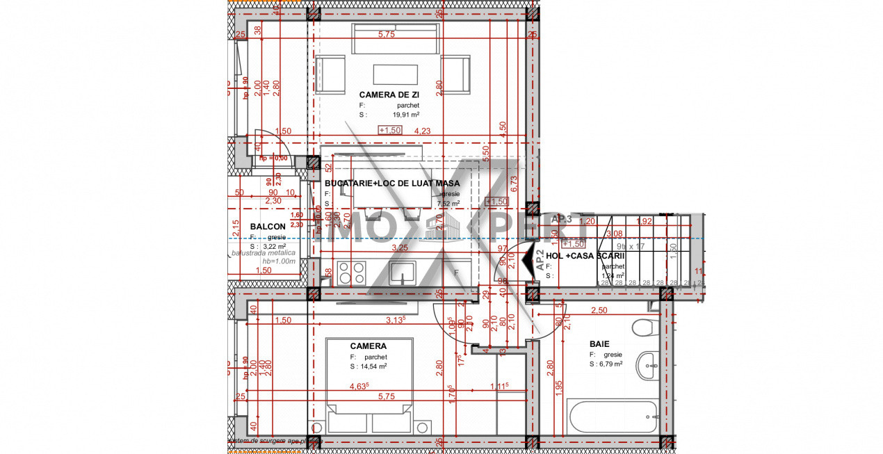 Apartament 2 camere, 48 mp, Apahida
