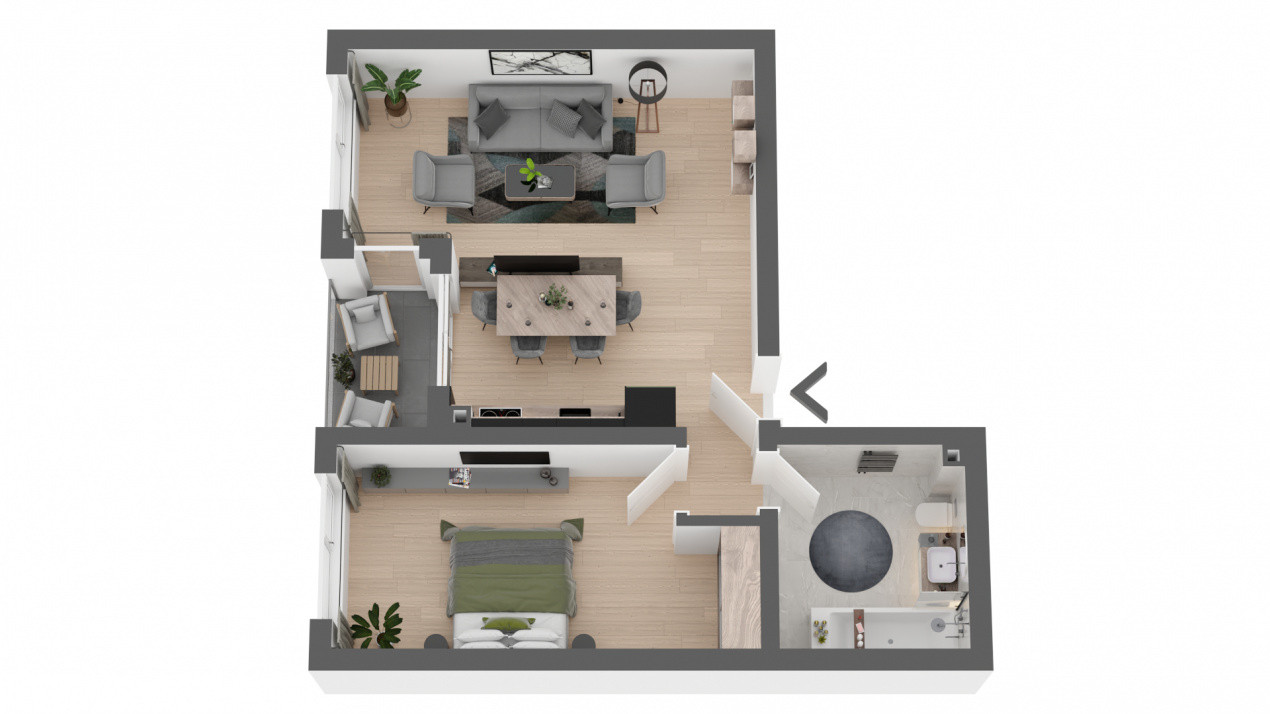 Apartament 2 camere, 48 mp, Apahida