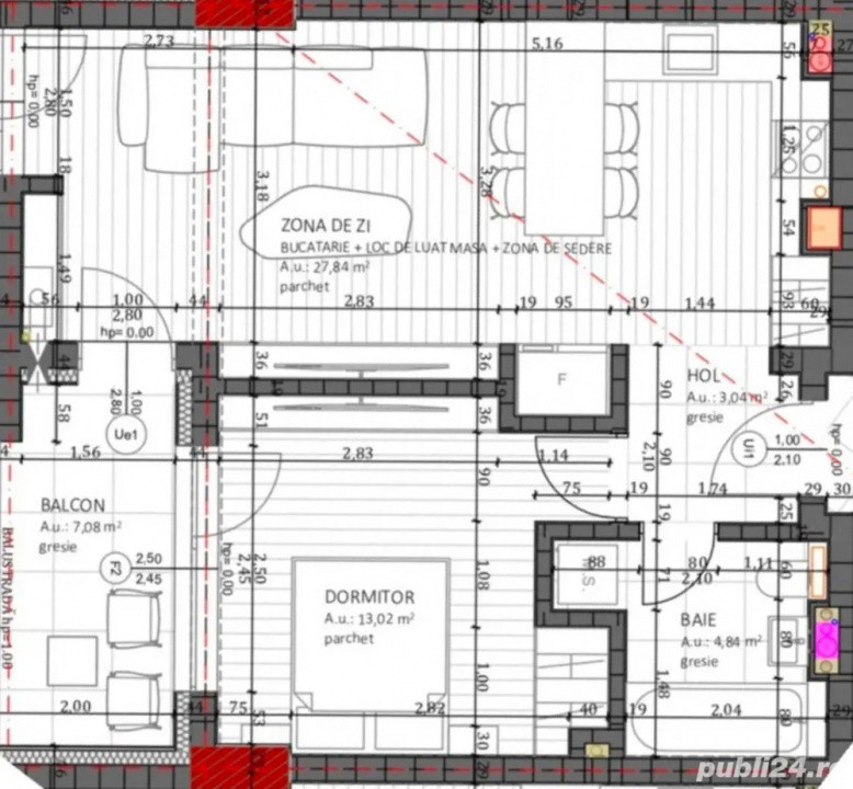 Apartament 2 Camere Finisat | Zona BMW | Sud-Vest | 49 mp