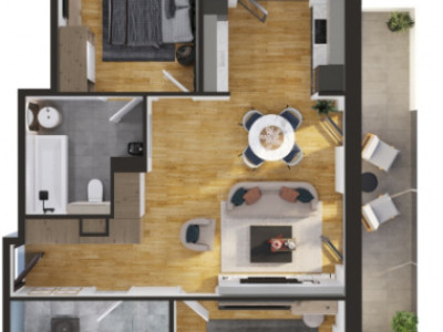 Apartament nou cu 3 camere, 2 bai, 2 terase zona Elite