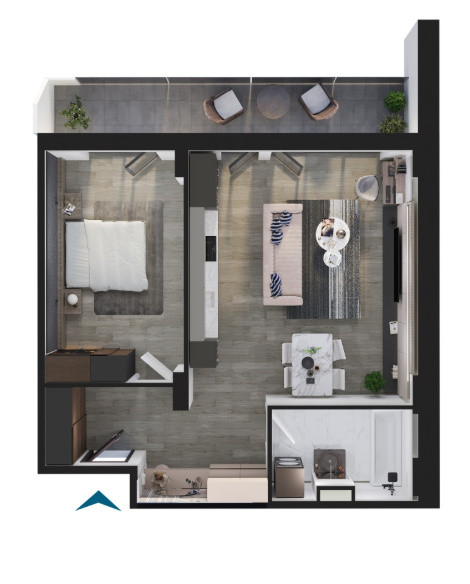 Apartament nou cu 2 camere, 1 baie, 1 terasa, zona EliteCity
