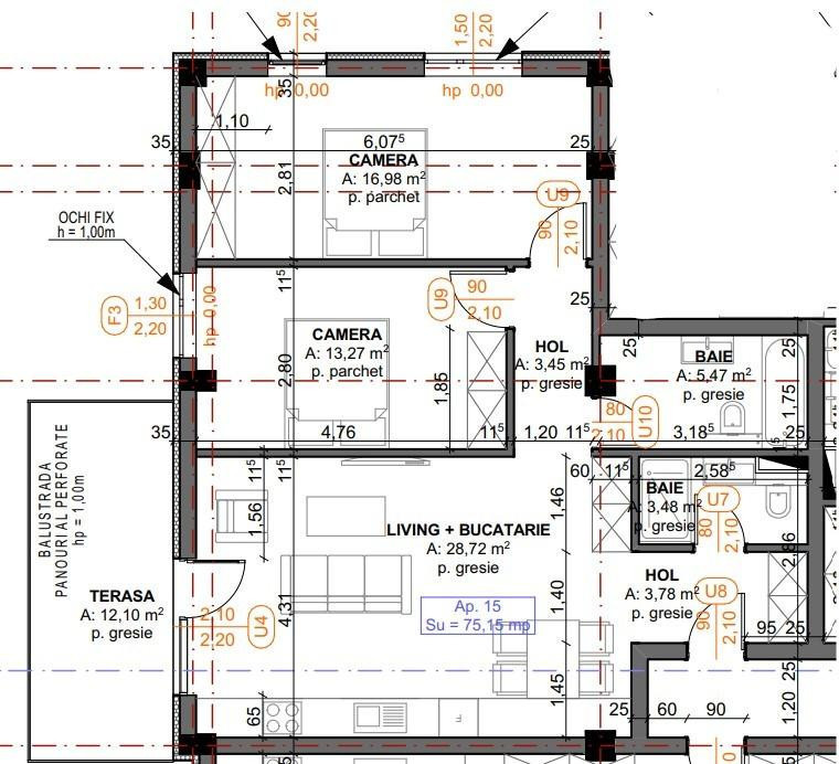 Apartament 3 camere, 70mp, bloc nou  Iris