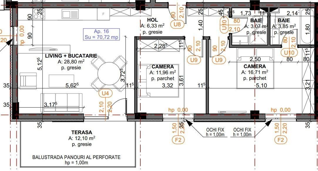 Apartament 3 camere, 70mp, bloc nou  Iris