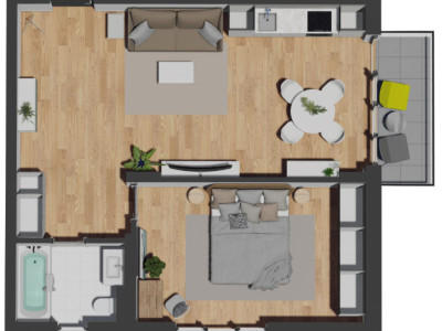 Apartament finisat 2 camere, etaj intermediar, zona Vivo