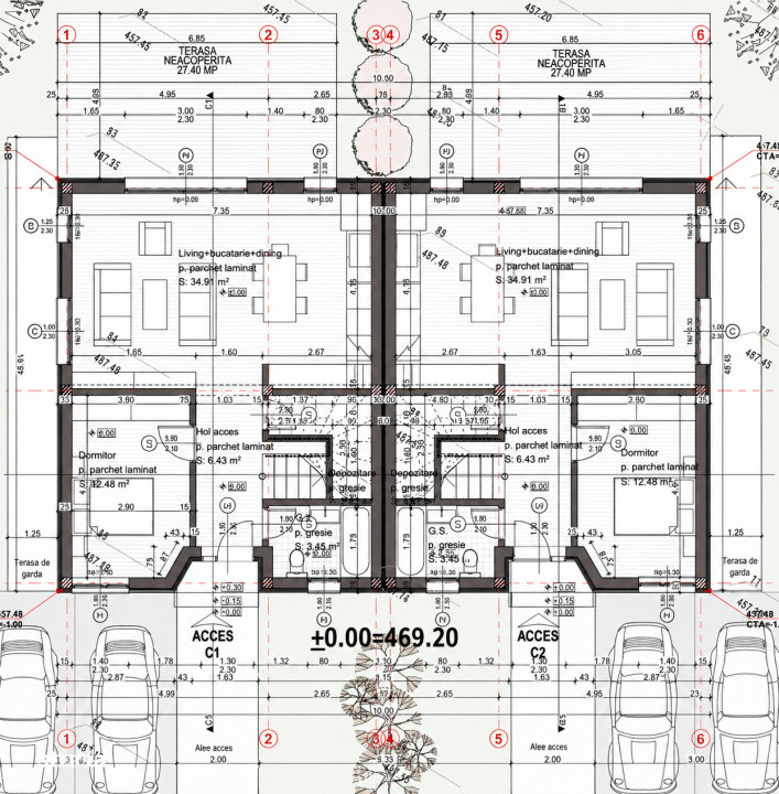 Duplex nou Chinteni, 120 mp, 340 mp teren