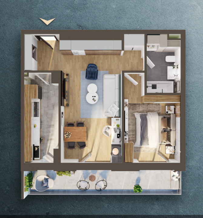 Apartament 2 camere , et intemediar, parcare, Elite City