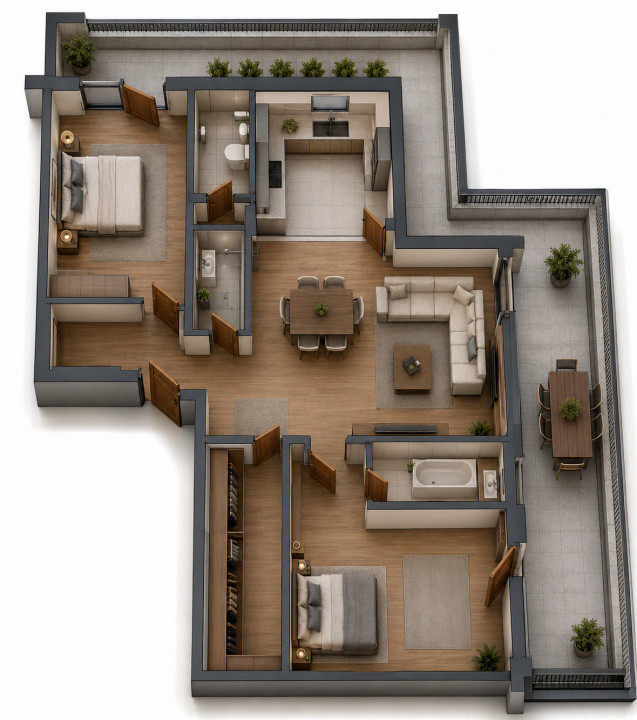 COMISION 0%, Penthouse 110 mp, terasa 58 mp, Seasons