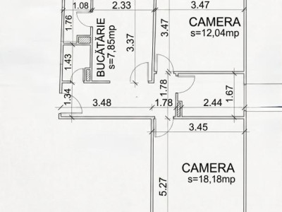Apartament 2 camere, decomandat, etaj intermediar, Manastur