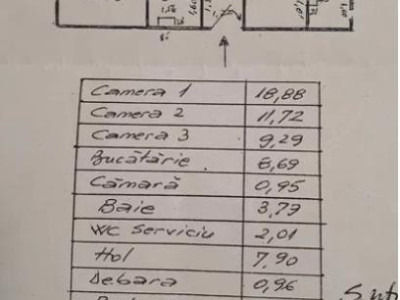 Apartament cu 3 camere, 2 bai Grigorescu zona Al, Vlahuta