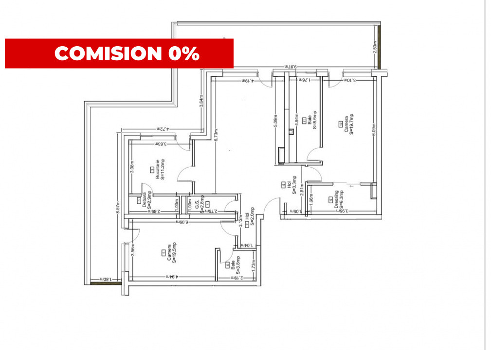 COMISION 0%, Penthouse cu CF 113 mp, 57 mp terasa, 3 bai, bloc Seasons