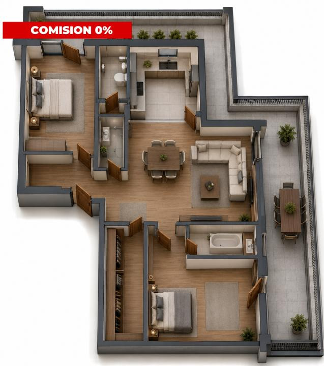 COMISION 0%, Penthouse 110 mp, terasa 58 mp, Seasons