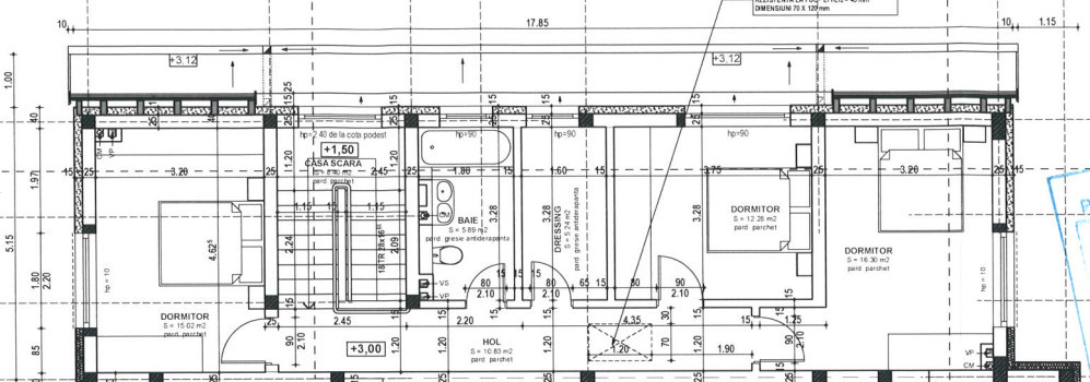 Duplex de 4 camere, semifinisat, zona Voronet