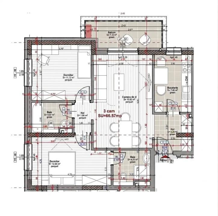 Apartament 3 camere, parcare, Park Lake